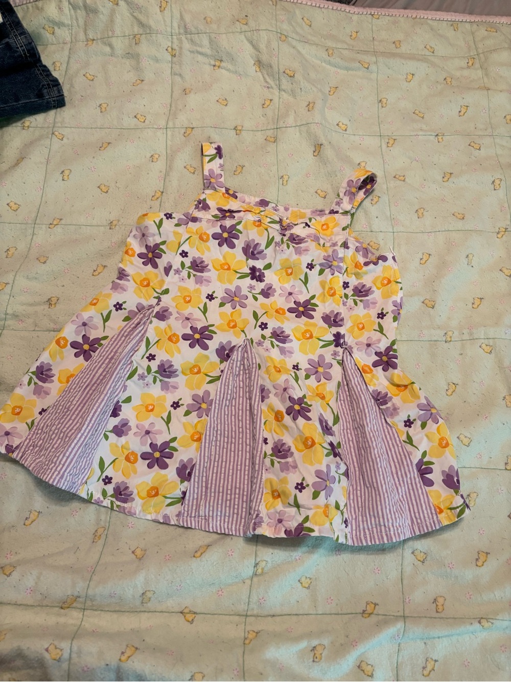 Gymboree Yellow & Purple Floral Strappy Sundress Top
